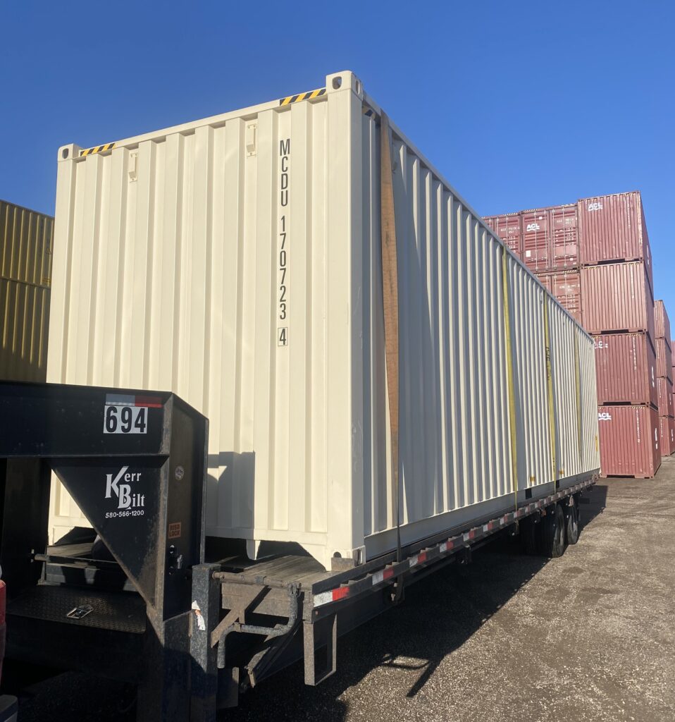 New 40' Shipping Container on Trailer